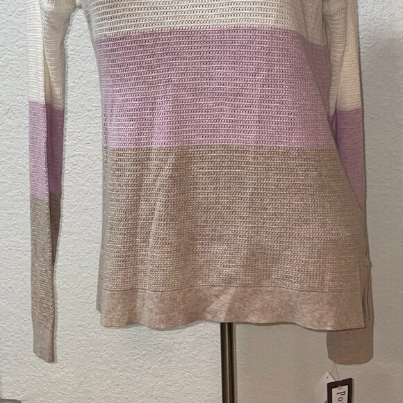 NWT $254 Multi Color Block Pullover Sweater KINROSS CASHMERE Sz 2 S Small - Picture 3 of 4